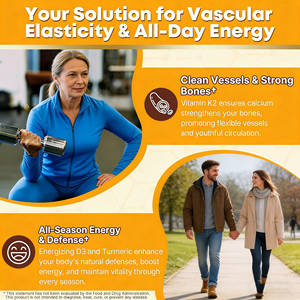 Suplemen Vitamin D3 K2 Bebas Gula, Kunyit Jahe Gummies Label Pribadi Laris Manis, Mendukung Kesehatan Tulang dan Sendi, 60 Kapsul - Product Image 4