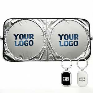 Pare-soleil de voiture personnalisé avec logo, pochette de rangement, pour concessionnaires automobiles, cadeau promotionnel d'entreprise - Product Image 1