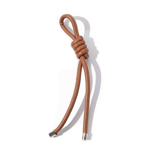 Cordón de color liso simple de PU, cuerda trenzada hecha a mano DIY, correa para colgar el teléfono en la bolsa - Product Image 3