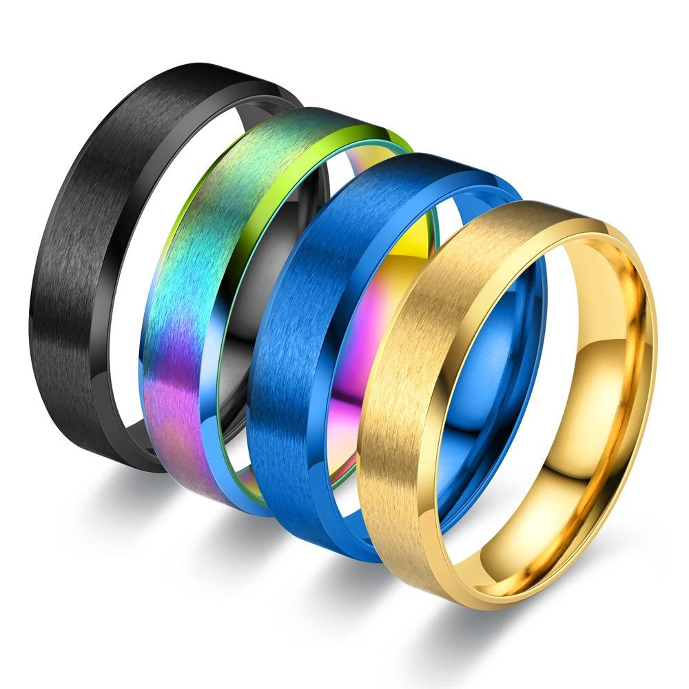 Stainless Steel Blank Core Ring 6mm Finger Rings Round Solid Metal Simple  Brushed Matte Wedding Ring Size 5-12