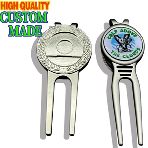 Fourchette de golf personnalisée en alliage de zinc, détachable, avec logo monnayeur moulé, pour coffret cadeau de membre, fournitures de compétition avec logo d'entreprise - Product Image 2