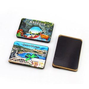 New Product France City Souvenir Mdf Cutout <b>Fridge</b> Double Layer Wooden Epoxy Magnet - Product Image 6