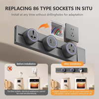Adaptateur de prise murale universelle KSQ en métal amovible à 6 prises, compatible EU, FR, UK, US, USB