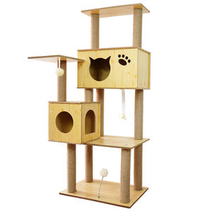 Modern Eco-Friendly <b>Large</b> Cat Tree Jumping Table Nest Scratch Board Wood Climbing <b>Frame</b> Grinding Claw Pillar Stocked Cat - Product Image 5
