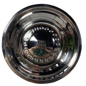 304 Stainless Steel Bowl Deep Round Plate Food Grade Household Soup Bowl For Home Use - Product Image 2