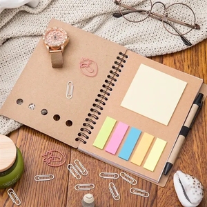 สมุดโน้ตธุรกิจ A5 หนัง PU ดีไซน์มินิมอล พร้อมแผ่นโน้ตแบบถอดได้ เติมกระดาษได้ แบบเข้าเล่มสันห่วงกระดาษคราฟท์ - Product Image 4