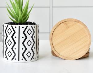 Maceta de Cerámica Geométrica Grande Hecha a Mano para Suculentas, Nueva Plataforma de Comercio Electrónico Transfronterizo, Decoración del Hogar Moderna, Mate, Pequeña - Product Image 4