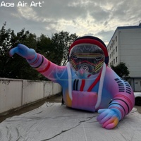 Ballon gonflable coloré d'astronaute DJ pour la fête publicitaire, statue gonflable carrée de mascotte d'astronaute pour le festival de musique