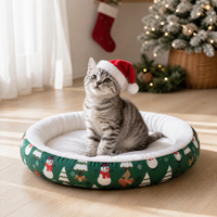 Coussin de Noël pour animaux de compagnie (chats et chiens) – Hiver, moderne, chaud, épais, respirant, en polyester, pour intérieur