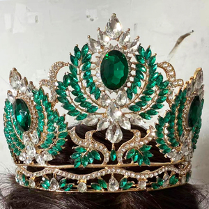 Coronas de Reina de Aleación de Cristal Chapadas en Oro/Plata, Accesorios para la Cabeza, Tiaras para Mujeres, Corona de Boda, Corona de Concurso, Corona de <span class=keywords><strong>Miss</strong></span> Universo - Product Image 2