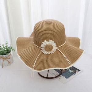 Sombrero de Paja para Mujer, Protección Solar, Verano, Playa, Diseño de Girasol, Gorra de Viaje para Niñas - Product Image 2