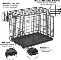Fabricant de caisses pliables en métal pour chiens 24 30 36 42 48 pouces Cage pour chien pliable en métal XXL Black Impact Dog Kennel Crate