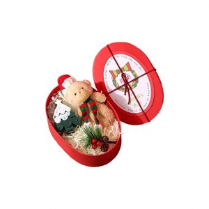 Cute <b>Little</b> <b>Red</b> Color Plush Doll Keychain Small Oval Christmas Gift Box for Festival - Product Image 5