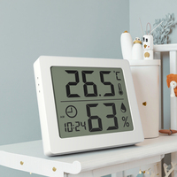WINYS KD51 plastik ABS Monitor kelembaban suhu rumah tangga 1 akurasi layar besar desain dudukan untuk kamar bayi kopi