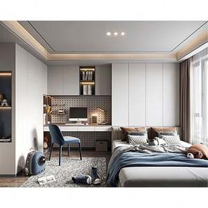 Muebles de Dormitorio Modernos de Melamina de Lujo, Diseños de Armarios de Almacenamiento de Madera, Armario Vestidor Personalizado - Product Image 4