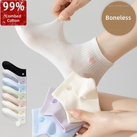 Chaussettes courtes d'été pour femmes en coton peigné à 95 %, sans couture, fines, respirantes, en maille, blanches, désodorisantes, pour le sport
