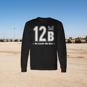 T-shirt à manches longues 12 Bravo Army Combat Engineer, style militaire décontracté, imprimé en sérigraphie, pour le sport et les jeux - Product Image 2