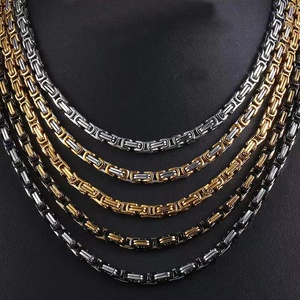 Duyizhao vendita calda Byzantium collana Hip Hop in acciaio inossidabile 4mm-12mm catena 18k placcato oro da uomo Dubai Emperor Fashion Jewelry - Product Image 2