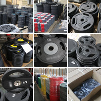 CPU kualitas tinggi komersial uretana 12 sisi plat berat 2 pegangan tangan 51mm kustom dengan 1.25-25kg Set untuk Gym angkat beban