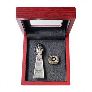 Kotak Pajangan Cincin Juara Philadelphia Eagles dari Bahan Alloy, Trofi Cincin Kejuaraan, Aksesoris Hadiah Olahraga Permainan Sepak Bola Universitas - Product Image 5