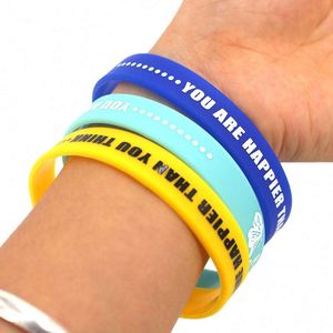 Bracelet en silicone à motif papillon Happy Than You Think, bracelet en caoutchouc Free Flight - Product Image 2