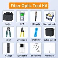 Kit de herramientas de empalme de fibra FTTH Set Bag Terminación básica Equipo de fibra óptica Caja de herramientas de empalme de cable para telecomunicaciones