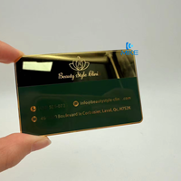 Tarjetas Metálicas de Acero Inoxidable para Membresía Dorada y Verde