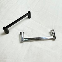 Poignées en alliage de zinc massif en forme de T, entrecentres de 96 mm, noir mat/chrome pour armoires, placards et tiroirs