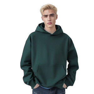 Sweat-shirt à capuche zippé personnalisé en coton 100% de 450 grammes avec poche épaule tombante, coupe ample, impression numérique haute densité - Product Image 6