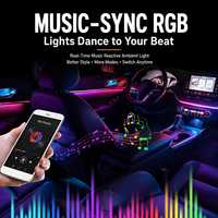 Kit d'éclairage d'ambiance LED en acrylique pour garniture de voiture, effet cascade dynamique, décoration intérieure, logo personnalisé, vente en gros OEM