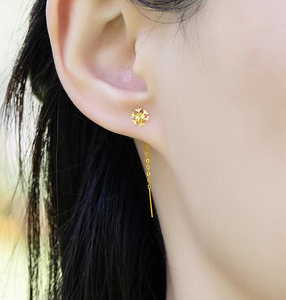 Mini <span class=keywords><strong>Orecchini</strong></span> in Oro Vero 18k per Donne e Ragazze AU750 Cuore Farfalla <span class=keywords><strong>Perla</strong></span> Fiore <span class=keywords><strong>Orecchini</strong></span> Pendenti Raffinati con Nappine - Product Image 5
