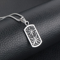 Collier militaire en acier titane à motif étoile avec chaîne pour hommes et femmes, cadeau SP813