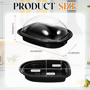 Conteneur alimentaire en PP à 1 compartiment avec couvercle transparent en PET, barquette jetable pour la préparation des repas à emporter, emballage plastique pour restaurant, vente en gros - Product Image 2