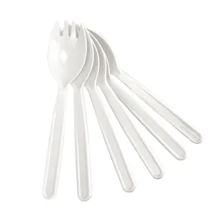 Verde più 100% biodegradabile monouso acido polilattico 10 pz/set Spork per cibi caldi e freddi