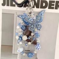 Nouveau porte-clés à perles colorées, pendentif papillon coloré pour téléphone portable, porte-clés de voiture, pendentif pour téléphone portable, personnalisable