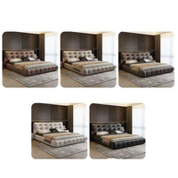 Lit de rangement moderne et confortable avec revêtement en cuir de qualité supérieure, taille Queen/King, certifié E0, directement de l'usine JUNYUHAO