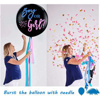 Ballons de révélation du sexe Garçon ou Fille, Ballons ronds noirs à confettis, Rose Bleu Or, Fournitures de décoration pour fête de naissance