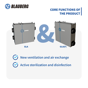Hệ thống thông gió thông minh gia dụng Blauberg KOMFORT GLA D500 với quạt sưởi công nghiệp DC, động cơ lõi sử dụng môi chất lạnh R134A - Product Image 2