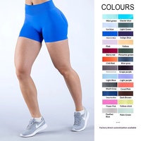 Pantalon de yoga et de fitness court pour femme, en nylon mat et élasthanne, super élastique, respirant, séchage rapide, couleur unie, coupe classique, effet push-up