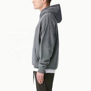 2021 Custom Vintage Acid Wash Hoodie Hombres Heavy French No String Hoodies Algodón 320g Unisex Pullover Hoodie - Product Image 4