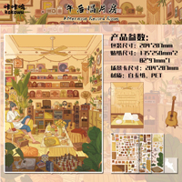 Pegatinas Decorativas Autoadhesivas Hechas a Mano DIY con Escenas en Miniatura 3D de la Serie Código de Descompresión y Sanación del Paisaje para Decoración Festiva