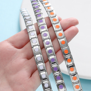 Round Dot Modular Charm Link | 18K PVD Stainless Steel Square Italian <b>Bracelet</b> <b>Bead</b> for DIY Jewelry <b>Making</b> Accessories - Product Image 3