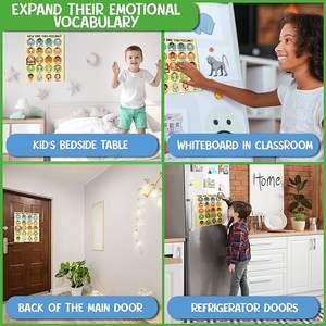 การเรียนรู้กล่องของเล่นแผนภูมิความรู้สึกและแผนภูมิอารมณ์สำหรับเด็กวิธีการที่ฉันรู้สึกอารมณ์ความรู้สึกโปสเตอร์แม่เหล็ก - Product Image 3