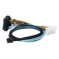 Câble Mini SAS MEO 12G pour carte réseau SFF-8643 vers 4xSAS 8482, câble de données pour disque dur de serveur, 4P PVC et métal