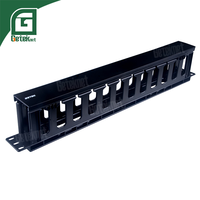 GETEKnet OEM ODM Support de câbles réglable pour rack réseau, organisateur 5 emplacements sans logo, fixation murale, noir/gris