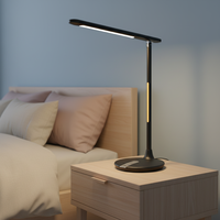 Lampe de table ABS simple et flexible pour bureaux et salles de lecture contemporaines, avec double gradation moderne, lumière de nuit DC et commande tactile électrique