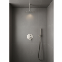 Système de douche de luxe chromé 8 pouces pour montage mural ou plafond, ensemble de douche pluie avec mitigeur, système de pommeau de douche pluie pour salle de bain