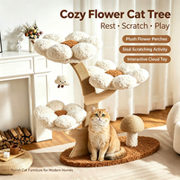 Étagère d'escalade pour chat d'intérieur en bois écologique, design floral personnalisable, résistante à l'usure et aux griffures, Versalife Luxury