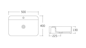 TAME PZ8085A-MMH Perlengkapan Sanitasi Khaki Wastafel Porselen Kamar Mandi Persegi Panjang Ukuran Besar Dengan Satu Lubang Keran - Product Image 4