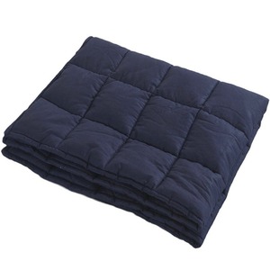 Weighted Blanket With Glass Bead Filling Dark Blue <b>Single</b> Size Air Permeable Lightweight Breathable For All Seasons <b>Quilted</b> - Product Image 5